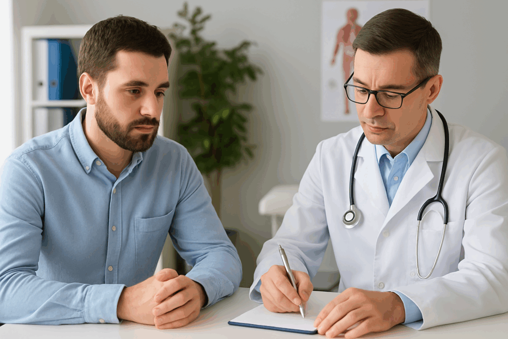 התייעצות עם רופא וכתיבת מסמכים לצורך ביטוח לאומי